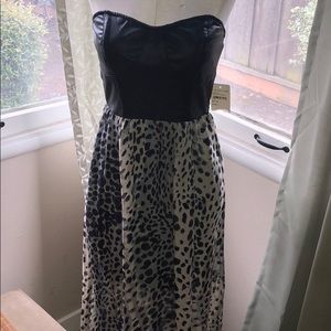 NEW! Leopard maxi super sexy strapless dress